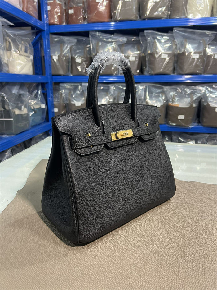 Hermes Birkin 25/30/35cm Bag Togo Leather In Black WAX High