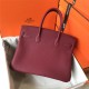 Hermes Birkin 25/30/35cm Bag Togo Leather In Bordeaux WAX High