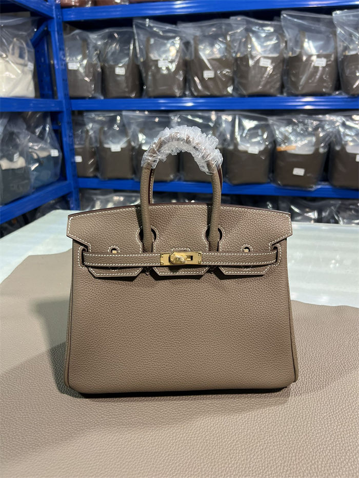 Hermes Birkin 25/30/35cm Bag Togo Leather In Etoupe WAX High