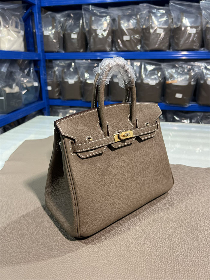 Hermes Birkin 25/30/35cm Bag Togo Leather In Etoupe WAX High