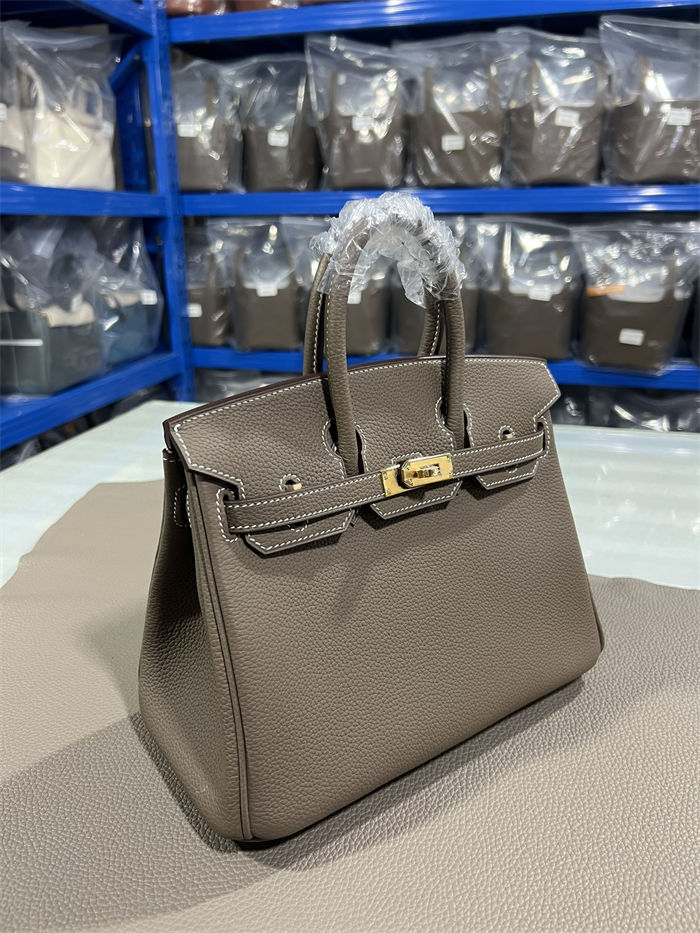 Hermes Birkin 25/30/35cm Bag Togo Leather In Etoupe WAX High