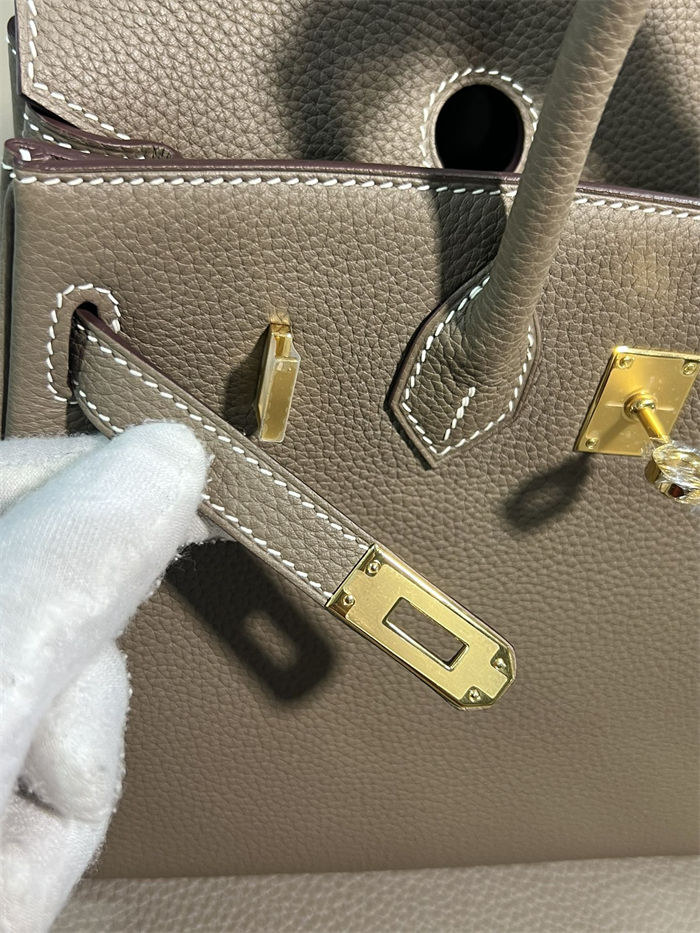 Hermes Birkin 25/30/35cm Bag Togo Leather In Etoupe WAX High