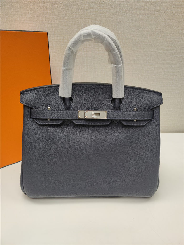 Hermes Birkin 25/30/35cm Bag Togo Leather In Blue nuit WAX High