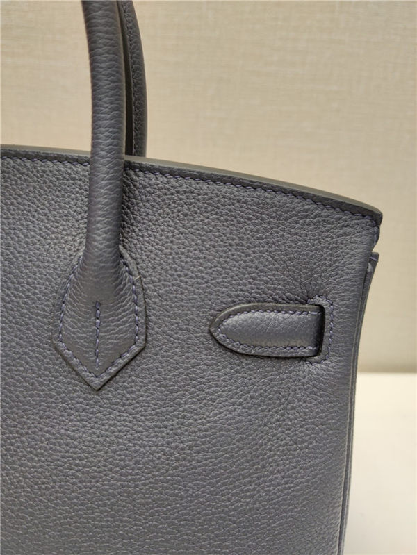 Hermes Birkin 25/30/35cm Bag Togo Leather In Blue nuit WAX High