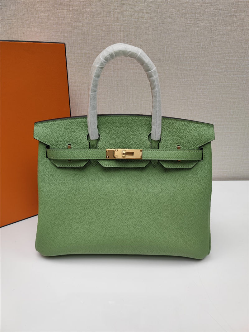 Hermes Birkin 25/30/35cm Bag Togo Leather In Vert Criquet Green WAX High