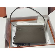 Hermes Kelly Elan 27cm Goatskin Etoupe Silver-Metal WAX High