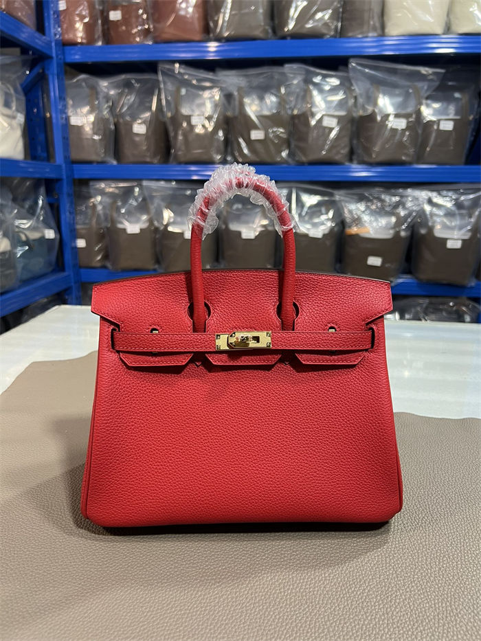 Hermes Birkin 25/30/35cm Bag Togo Leather In Rouge H WAX High