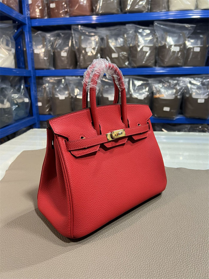 Hermes Birkin 25/30/35cm Bag Togo Leather In Rouge H WAX High