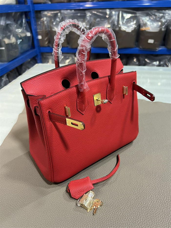 Hermes Birkin 25/30/35cm Bag Togo Leather In Rouge H WAX High