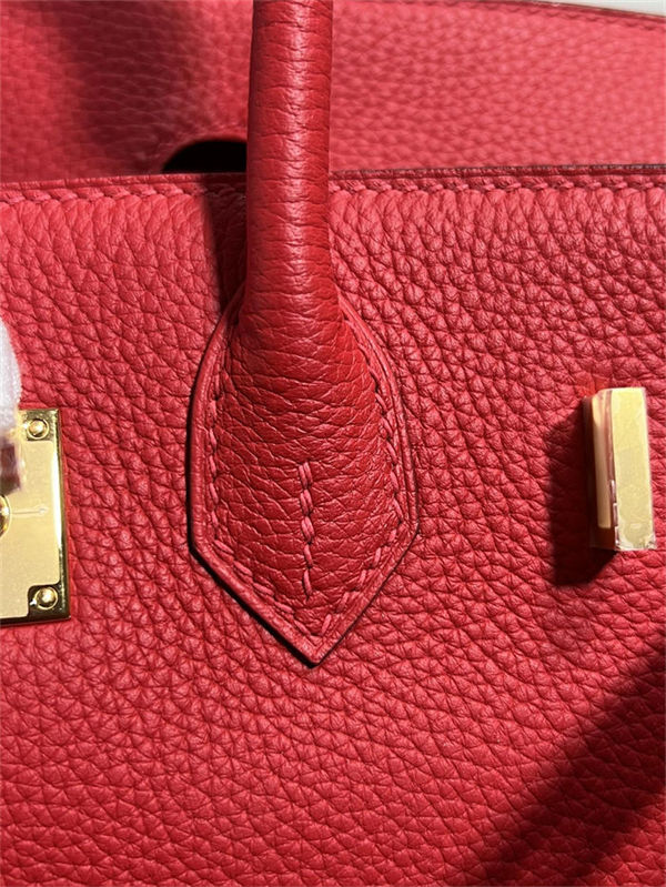 Hermes Birkin 25/30/35cm Bag Togo Leather In Rouge H WAX High