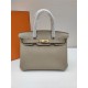 Hermes Birkin 25/30/35cm Bag Togo Leather In Gris Tourterelle WAX High