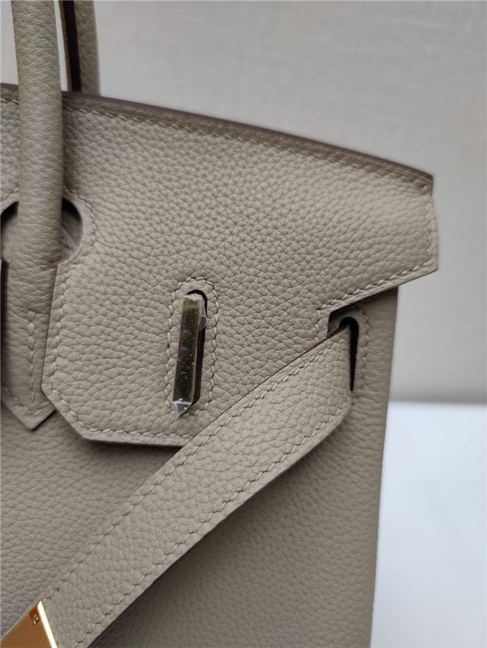 Hermes Birkin 25/30/35cm Bag Togo Leather In Gris Tourterelle WAX High