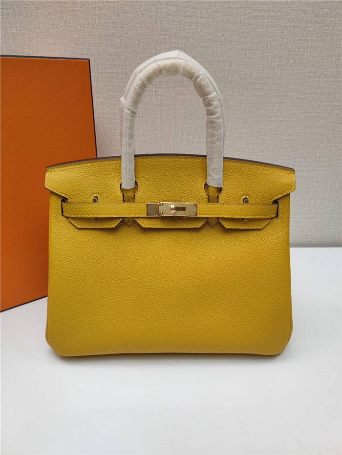 Hermes Birkin 25/30/35cm Bag Togo Leather In Jaune Ambre WAX High