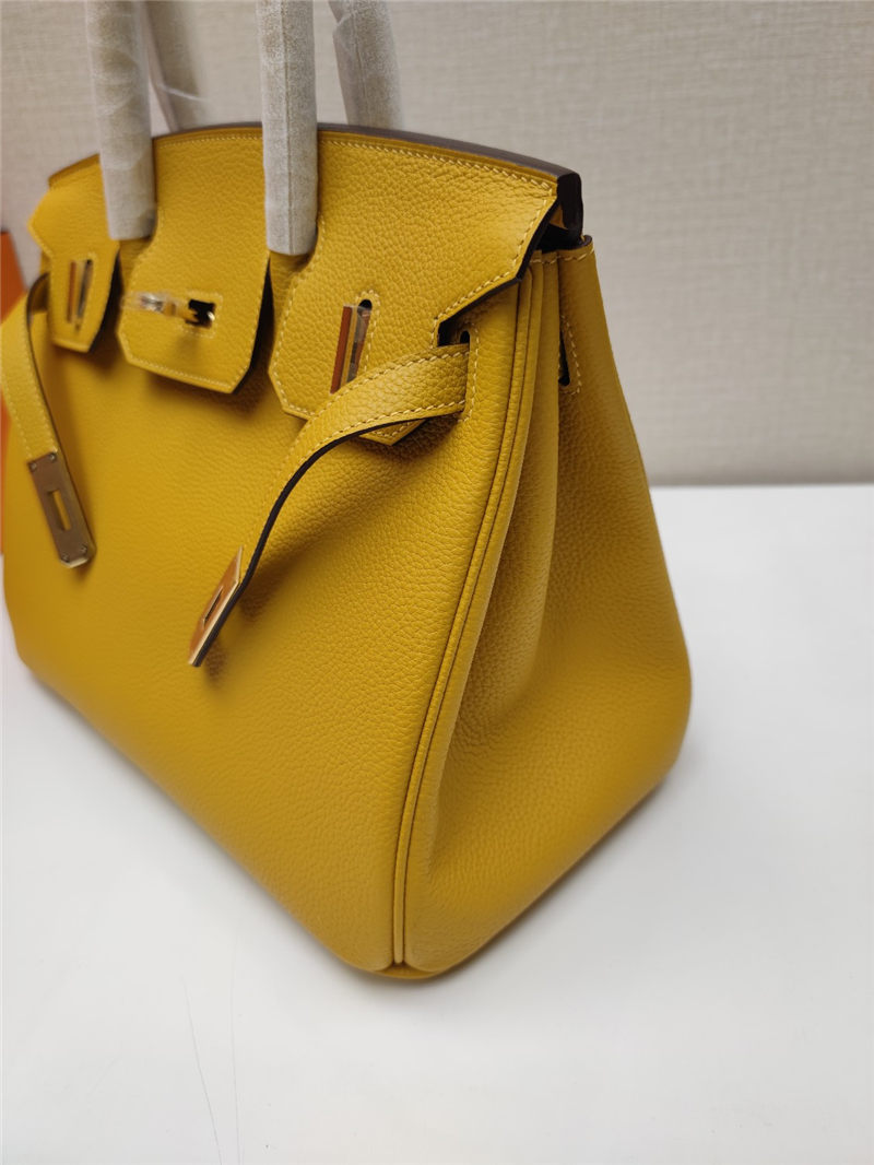 Hermes Birkin 25/30/35cm Bag Togo Leather In Jaune Ambre WAX High