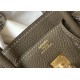 Hermes Birkin 25/30/35cm Bag Calfskin Silver/Gold Metal In Etoupe High