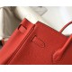 Hermes Birkin 25/30/35cm Bag Calfskin Silver/Gold Metal In Red High