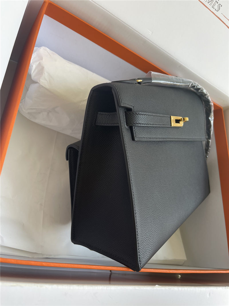 Hermes Kelly Sellier 25 Epsom WAX Black High