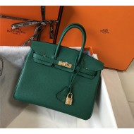 Hermes Birkin 25/30/35cm Bag Calfskin Silver/Gold Metal In Dk-Green High