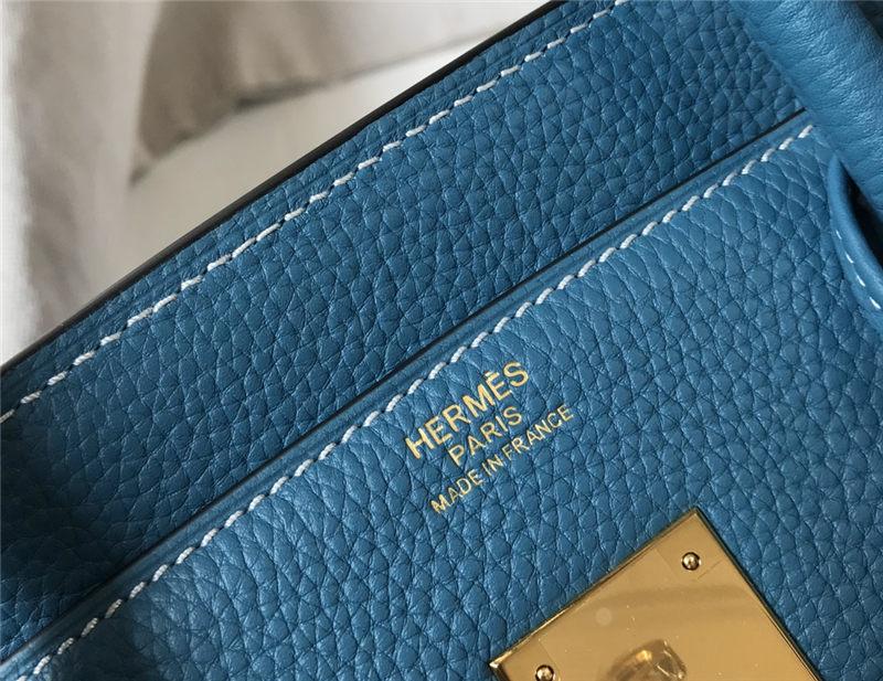 Hermes Birkin 25/30/35cm Bag Calfskin Silver/Gold Metal In Blue High