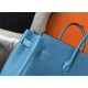 Hermes Birkin 25/30/35cm Bag Calfskin Silver/Gold Metal In Blue High