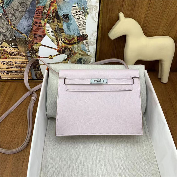 Hermes Kelly Danse 22cm Evercolor WAX Crocue Silver Metal High