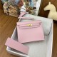 Hermes Kelly Danse 22cm Evercolor WAX Rose Saiura Silver Metal High