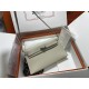 Hermes Kelly Elan 27cm Goatskin Craie Silver-Metal WAX High