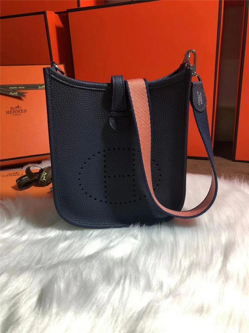 Hermes Evelyne III TPM Mini Bag Calfskin In Navy High