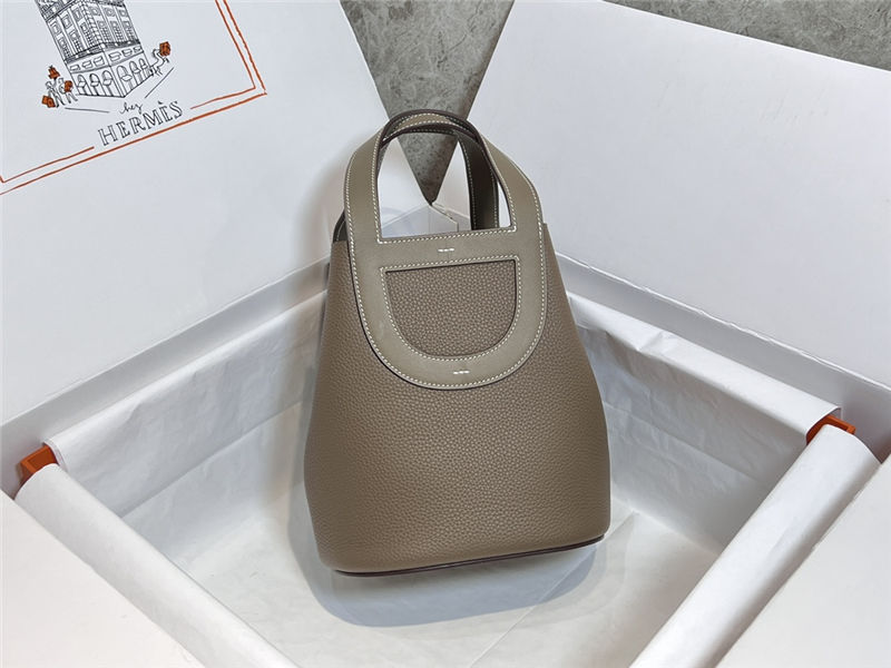 Hermes In-The-Loop 18 Handbag WAX Etoupe grey Gold-Metal High