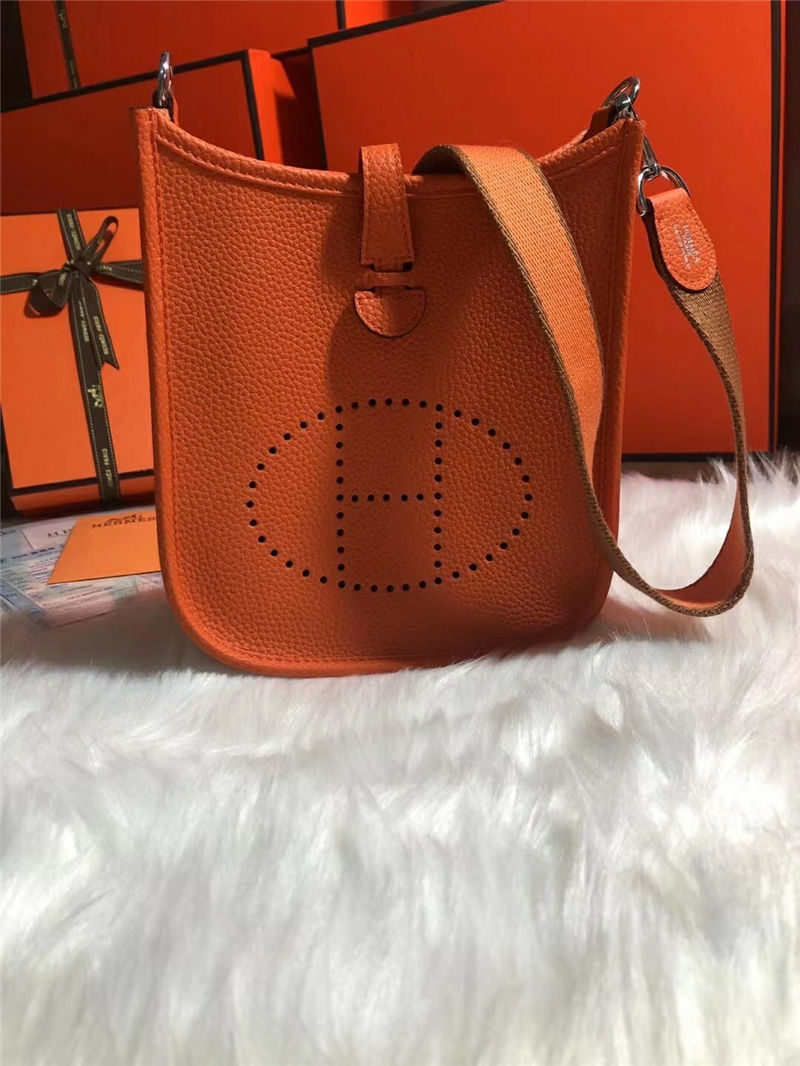 Hermes Evelyne III TPM Mini Bag Calfskin In Orange High