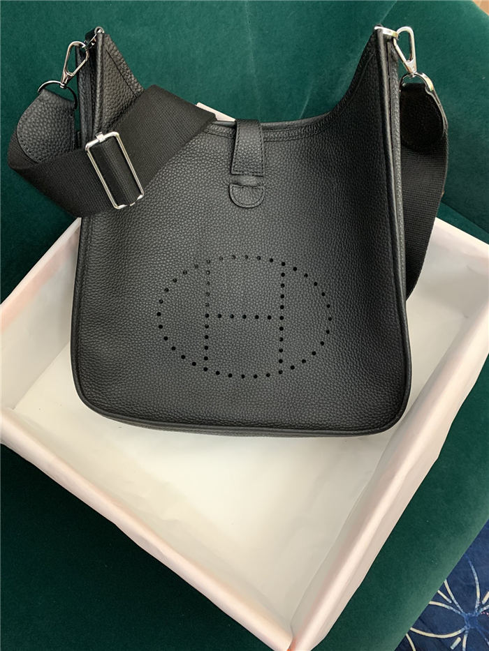 Hermes Evelyne III PM Bag Clemence Leather In Black High