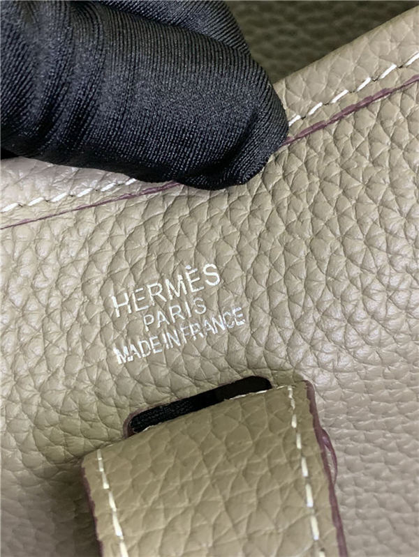 Hermes Evelyne III PM Bag Clemence Leather In Tourterelle High