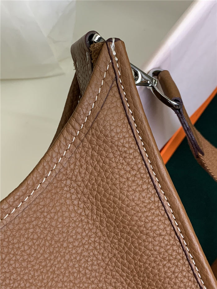 Hermes Evelyne III PM Bag Clemence Leather In Camel High