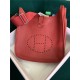 Hermes Evelyne III PM Bag Clemence Leather In Red High