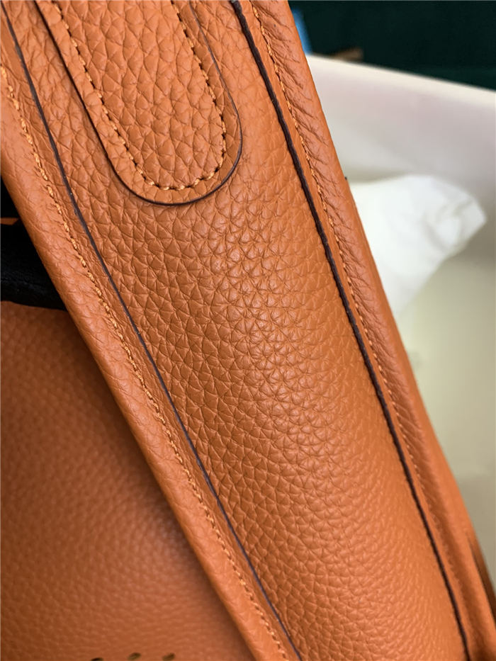 Hermes Evelyne III PM Bag Clemence Leather In Orange High