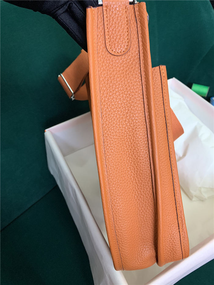 Hermes Evelyne III PM Bag Clemence Leather In Orange High