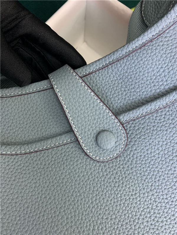 Hermes Evelyne III PM Bag Clemence Leather In Grey-Blue High