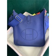 Hermes Evelyne III PM Bag Clemence Leather In Royal Blue High