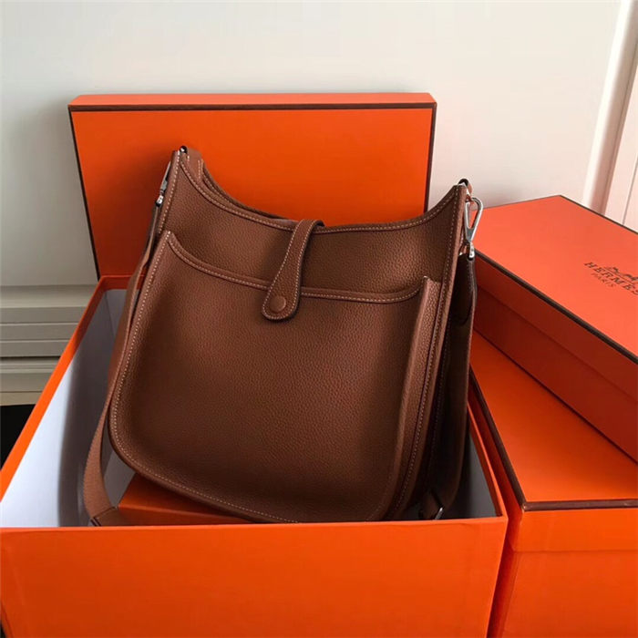 Hermes Evelyne III PM Bag Calfskin In Tan High