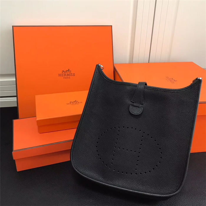 Hermes Evelyne III PM Bag Calfskin In Black High