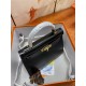 Hermes Kelly 25/28cm Sellier Bag Box Leather In Black WAX High