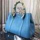 Hermes Garden Party 30/36 Bag Togo Calfskin In Denim Blue High