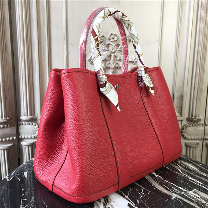 Hermes Garden Party 30/36 Bag Togo Calfskin In Red High