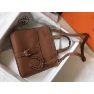 Hermes Halzan 31cm Bag Clemence Leather WAX In Gold High