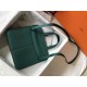 Hermes Halzan 31cm Bag Clemence Leather WAX In Malachite High