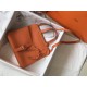 Hermes Halzan 31cm Bag Clemence Leather WAX In Orange High