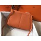 Hermes Halzan 31cm Bag Clemence Leather WAX In Orange High