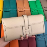 Hermes Jige Elan 29 Clutch Bag Epsom Leather WAX Tourterelle High