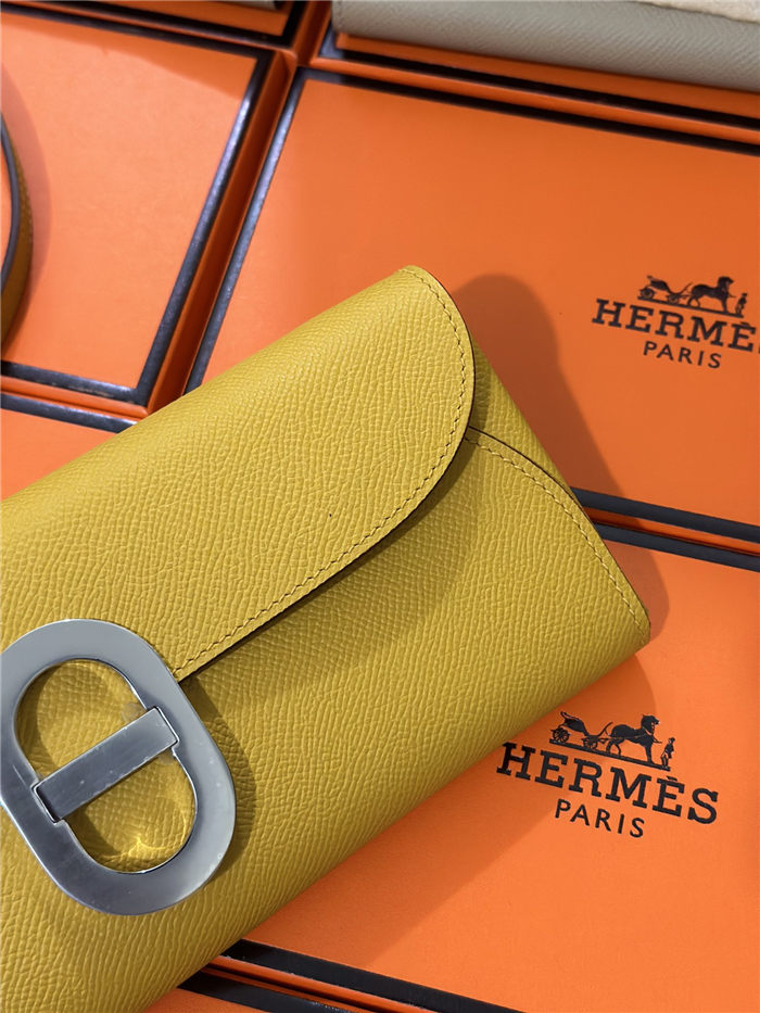 Hermes Chaine D Ancre To Go wallet Epsom calfskin WAX Jaune Ambre High