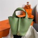 Hermes Picotin Lock 18/22 Bag Togo Leather In Vert Criquet-Gold WAX High